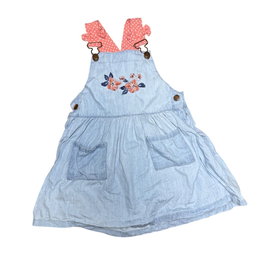 Girls 3T Denim Overall‎ Dress Bundle Kids Floral Old Navy/Little Lass Lot of 3 - Picture 13 of 16
